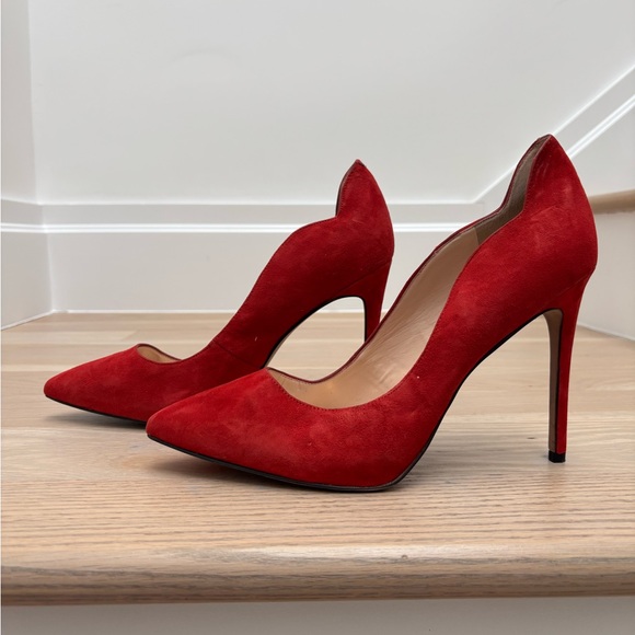 Jessica Simpson Shoes - Jessica Simpson Curvy Red Suede Stiletto Pumps - Size 11